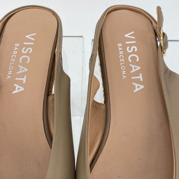 Viscata  Flat Espadrille Sling Back Sandals Comfort Leather Tan size 11 - Picture 7 of 12